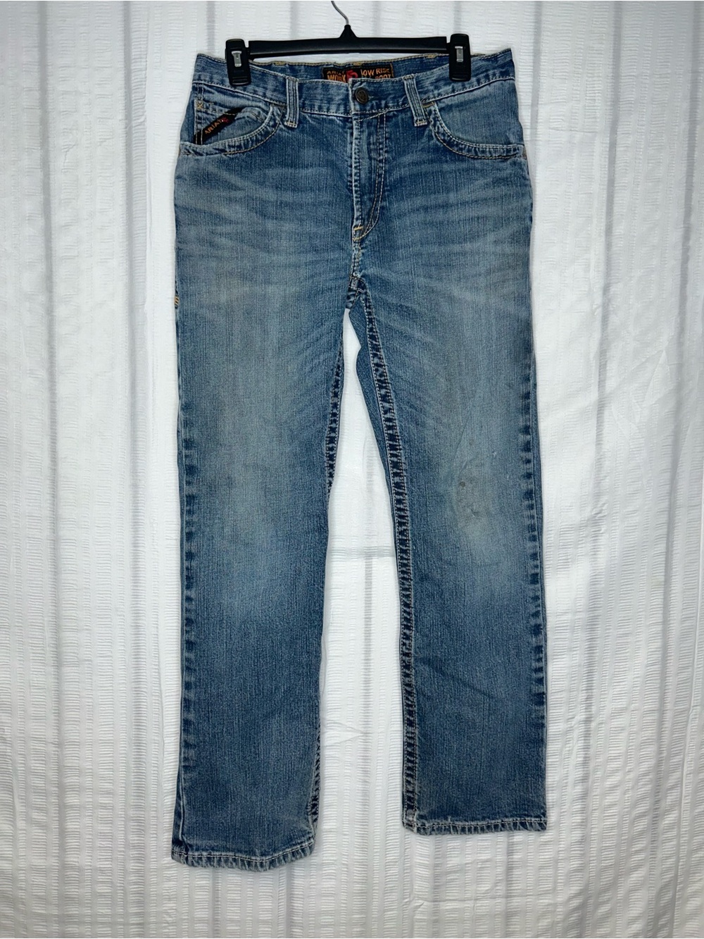 Ariat Work FR M4 Low Rise Boot Cut Jeans Mens 30x30 Blue Flame Resistant Denim